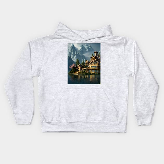 House on the Lake Kids Hoodie by Bizaire